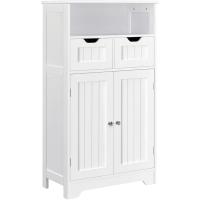 Dos Cajones Armario de Baño de Madera Mueble Auxiliar de Cocina con Estante Ajustable para Salón - details 0