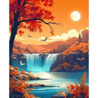 RUOPOTY-pintura por números para adultos, Kit DIY, pintura al óleo por números sobre lienzo, pintura de agua de otoño, decoración del hogar - details 0