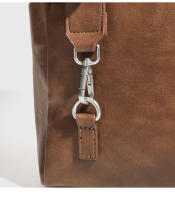 Bolso de cuero retro unisex Gran capacidad Diseño oblicuo Portátil Multifuncional - details 16