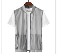 Chaleco de pesca ligero para hombre, chaqueta de malla con cierre, chaleco para periodismo, verano - details 2