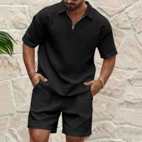 Conjunto deportivo para hombre, Polo de Color sólido, cómodo, informal, a la moda, novedad de verano, 2025 - details 4