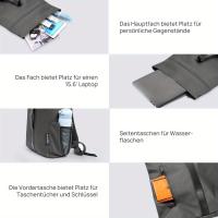 Moqueta Ligera Antirrobo de 20-25L para Hombres y Mujeres - Múltiples Compartimentos, Correas Ajustables, Diseño Duradero de Cáscara Suave en 6 Colores (, Blanco, Gris, Beige, Azul Marino, Rosa) - Mochila Diaria para la Escuela, Trabajo, Deportes al Aire - details 7