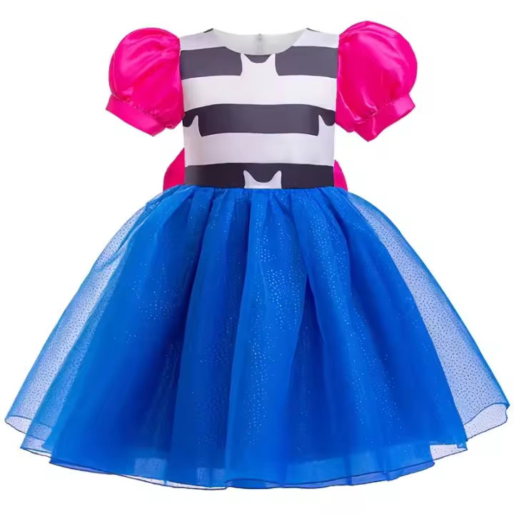 Vestido de princesa Cosplay para casa de muñecas para niñas, vestido de tul con lazo y manga abombada para Halloween, vestido de cumpleaños, actuación de fiesta - 1