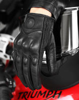 Guantes de cuero genuino para motocicleta, manoplas de piel de cabra para verano, operación táctil, protección de articulaciones - details 3