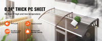 SucceBuy Toldo para puerta y ventana, toldo para patio al aire libre, hoja de sombrilla para PC UF50+, parasol transparente impermeable para rayos UV y lluvia - details 1