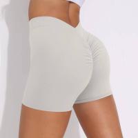 Pantalones cortos de Color sólido para mujer, pantalones cortos deportivos elásticos de cintura alta para Fitness, glúteos color melocotón, pantalones de Yoga para correr - details 5