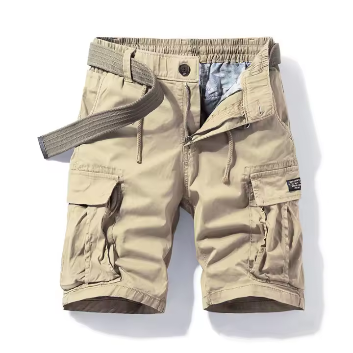 Men's Cargo Shorts Fit Short Outdoor Multi-Pocket Cotton Work Casual Shorts with No Belt - 1