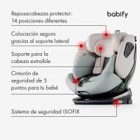 Silla de Coche Isofix para Bebés y Niños Ajustable a 40-150 cm, 360º de Rotación, Seguro y Portátil - details 26