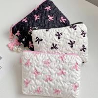 Organizador de maquillaje con lazo colgante, bolsa de cosméticos con cremallera de estilo coreano, bolsa de maquillaje Balletcore, monedero de gran capacidad para estudiante - details 5