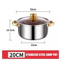 Olla duradera de acero inoxidable, olla espesa profunda con tapa, olla de inducción, apto para horno, Gas y lavavajillas - details 0