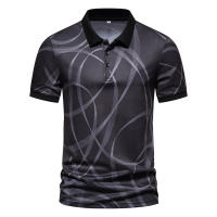 2025 nueva moda Casual Flip Collar manga corta Polo camisa de los hombres Top - details 4
