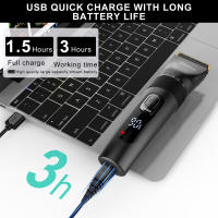HATTEKER-cortadora de pelo profesional para hombres, Kit de aseo impermeable para hombres, cortadora de pelo 3 en 1, máquina de corte de pelo con carga USB - details 7