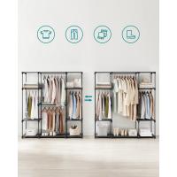 Armario de Ropa de Gran Capacidad Perchero Burro Ropa, 43 x 151 x 166 cm, 4 Secciones para Colgar, con Compartimentos Ideal para Dormitorio, Salón, Lavandería - details 2