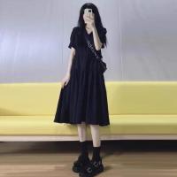 Hepburn Little para mujer verano 2025 nuevo estilo vestido largo de cintura francesa, vestido negro pequeño y de gama alta - details 0