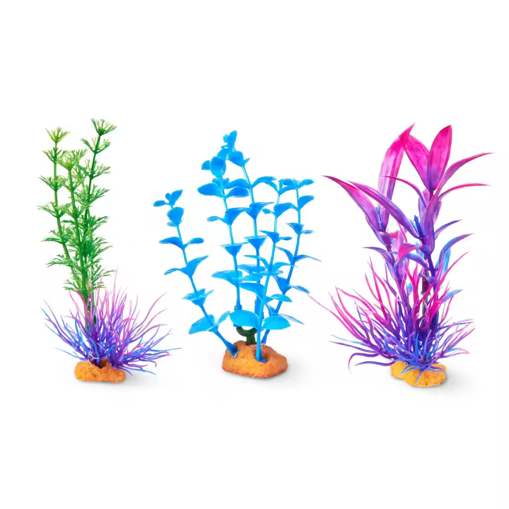 Aqua Culture paquete de valor de plantas de acuario, 4 ", plantas pequeñas, Material de silicona de 3 conteos - 1