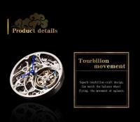 Reloj Mecánico de Lujo AESOP Skeleton Tourbillon Dorado Reloj Automático Impermeable con Correa de Cuero Categoría de Formal para Hombres - details 6