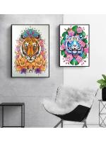 RUOPOTY Pintura al Acrílico de 40x50cm con Números para Animales Decoración de Sala de Estar Arte Moderno Pintura al Aceite de Propylén Pieza Única Material de Lienzo - details 1