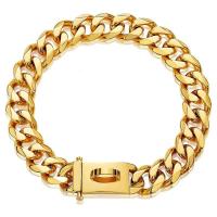 cadena 19MM, Collar de Metal caminar con hebilla segura, eslabón cubano plateado, y resistente a masticar para perros grandes - details 9
