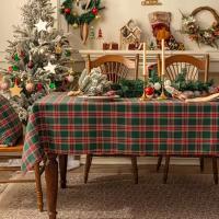 Mantel a cuadros de Navidad, decoración de sala de estar familiar, rectangular, rojo y verde, cubierta de mesa Vintage, fiesta - details 1