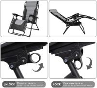 Silla de Relájate al Aire Libre Ajustable Asiento Cobertado para Adultos 160kg - details 0