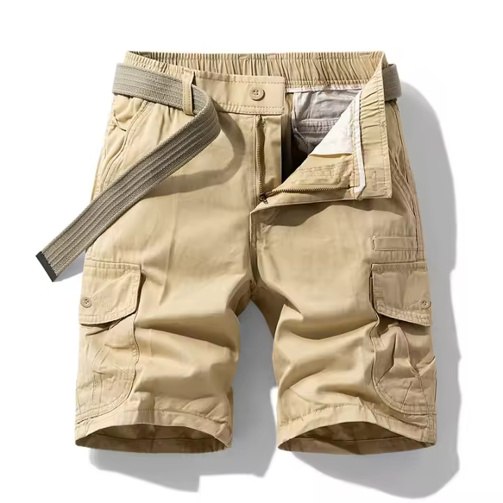 Pantalones Cortos de Verano para Hombres Cómodos y Versátiles con Múltiples Bolsillos - 1