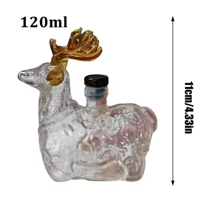 Cabeza de lobo, elefante, búho, ciervo, papá, marido, whisky de cristal, exquisita botella de vino, decoración del hogar - 1