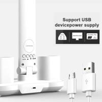 Rechargeable LED Clock Dimmable Desk Lamp 2 Heads 180 Degree Rotation Foldable Desktop Reading Night Light Eye Protection - details 3