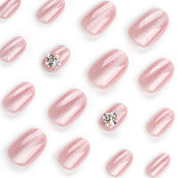 Puntas de uñas de ojo de gato rosa, uñas de borde suave e inocuo, prensadas para actuaciones en escenario - details 7