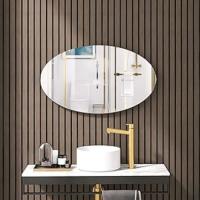 Organizedlife Espejo de baño montado en la pared, espejo ovalado sin marco, espejo de pared para baño, dormitorio, sala de estar, horizontal o vertical - details 5