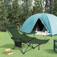 Silla de Camping Plegable Portátil, Maxima Carga 150kg, Reposacabezas y Bolsa Lateral, Marco de Acero, Para Picnic, Playa, Jardín, Pesca Gris - details 14
