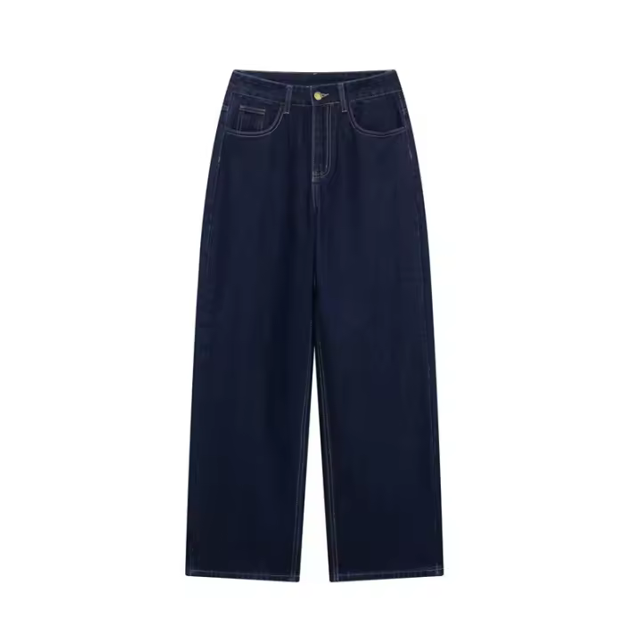 Conjunto de Vaqueros y Chaqueta OUWU para Mujer Pantalones Rectos con Bolsillos, Chaqueta con Cinturón, Estilo Callejero de Primavera 2025 - 1