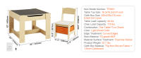 SucceBuy Juego de mesa y sillas para niños, mesa de actividades de madera con cajas de almacenamiento, ideal para niños pequeños, arte, manualidades y lectura - details 5