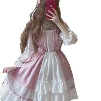 Lencería Lolita para mujer estilo Haruku japonés con volantes y mangas largas vestido de muñeca informal con cintura imperio talla - details 35