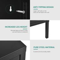 Armario de Metal con 2 Puertas y 1 Estante Ajustable Diseño de Escritorio para Oficina en Casa, Dormitorio, Baño, Sala de Estar Negro - details 4