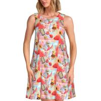 Vestido veraniego suelto personalizado H-Fine e Album S-Styles con estampado de bolsillo, vestido sin mangas para mujer para vacaciones en la playa - details 103