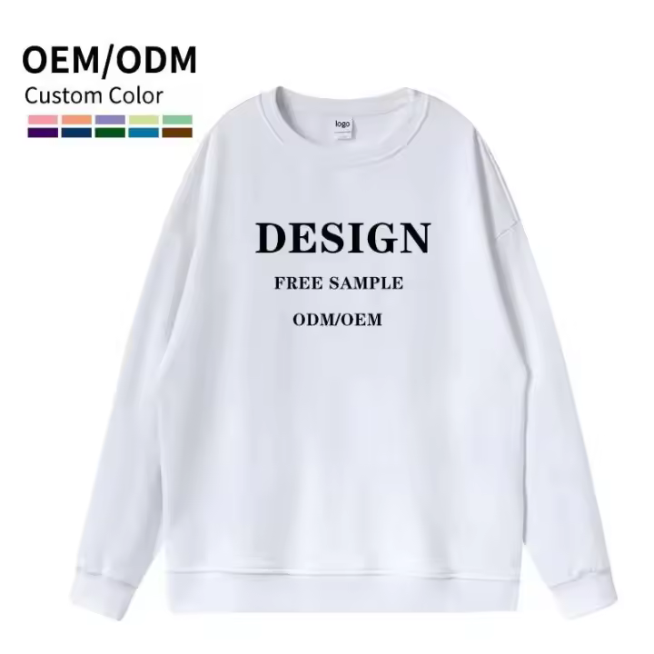 Sudadera con capucha en blanco del círculo de lana francés pesado del algodón del fabricante de la ropa de calle del bordado - 1