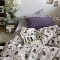 Juego de Ropa de Cama Estilo Coreano para Niños y Niñas Tamaño Twin Queen Funda de Edredón Sábana Plana y Funda de Almohada Moda Hogar Textil para Adultos y Niños - details 3