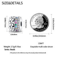 Encantos de Pulsera S925 Plata Esterlina con Esqueleto y Flor para Mujeres Joyería Fina de Cumpleaños Regalo de Diy con Cuentas de Zircono y Piedra Natural - details 25