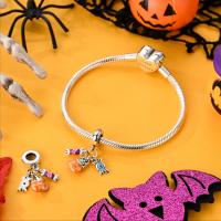 Cuentas colgantes de caramelo con ojos de calabaza para Halloween, de Plata de Ley 925, compatibles con pulsera Original Pandora, abalorios, regalo de joyería para mujer - details 3