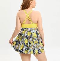 Tankini de anacardo para mujer, Bikini de gran tamaño, falda sin mangas, traje de baño corto de cintura alta, ropa de playa sin espalda, 5XL, 4XL, 3XL - details 2