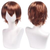 Pelucas sintéticas rectas cortas universales, extensión de cabello falso, peluca colorida para Cosplay, pelucas de fiesta de Anime rojas en capas, juego de rol - details 22