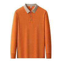 Nuevo polo de negocios informal de manga larga de color sólido para hombre, un top versátil que está a la moda, cálido y cómodo para - details 9