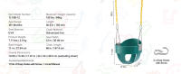 SucceBuy Asiento de columpio para niños pequeños, columpio para bebé con respaldo alto, capacidad de 150 libras, cadenas y mosquetones recubiertos, completamente ensamblado - details 5