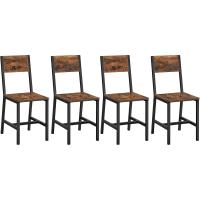 Juego de 2 Sillas de Comedor Marco de Acero, Estilo Industrial Marrón Rústico y Negro Tinta LDC092B01V1 - details 10