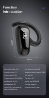 Auriculares deportivos inalámbricos con Bluetooth 5,2, cascos de negocios con gancho para la oreja, con pantalla LED, cancelación de ruido de graves HIFI y micrófono para juegos - details 14