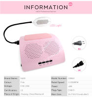 Limpiador de Polvo de Uñas KADS con Luz LED Extractor de Uñas Máquina de Vacío para Limpieza de Polvo de Uñas con Reposamuñeras - details 1