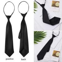 Corbata Simple Para Hombre Y Mujer Negra Mate Clip on Uniforme De Traje Estilo Fashion Tamaño Unico Adecuada Para Estudiantes Y Funerales - details 6