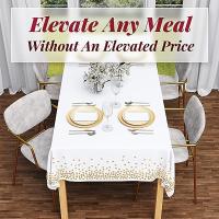Mantel de Mesa Desechable Dorado con Punto Ideal para Barbacoa, Fiesta, Cena Fina - details 3