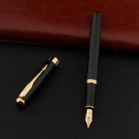 Pluma estilográfica de Metal 388 de alta calidad, papelería negra dorada para estudiantes, suministros escolares de oficina, bolígrafos de tinta de regalo - details 3