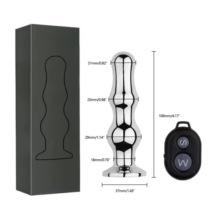 Leten Vibrador de Metal con Control Remoto Inalámbrico Vibradores Dilatador Anal para Hombres Adultos Coqueteo Masturbación Adultos. - 1